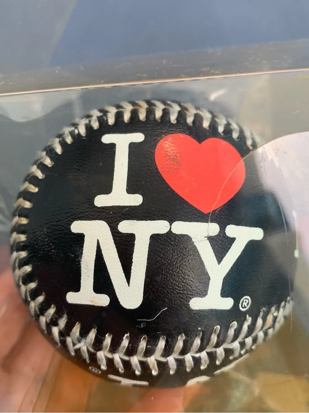 Official I Love NY Black Souvenir Baseball Collectible Ball